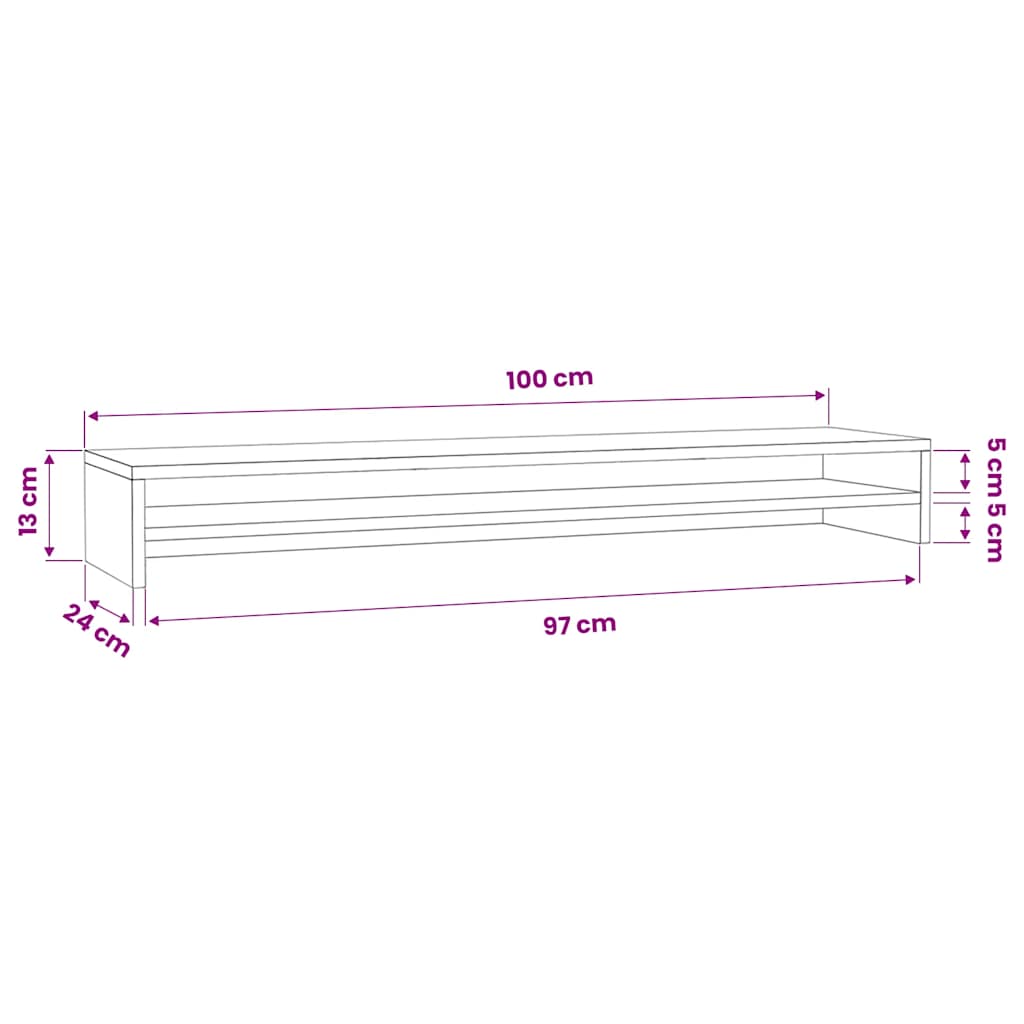 800333 vidaXL Monitor Stand White 100x24x13 cm Engineered Wood