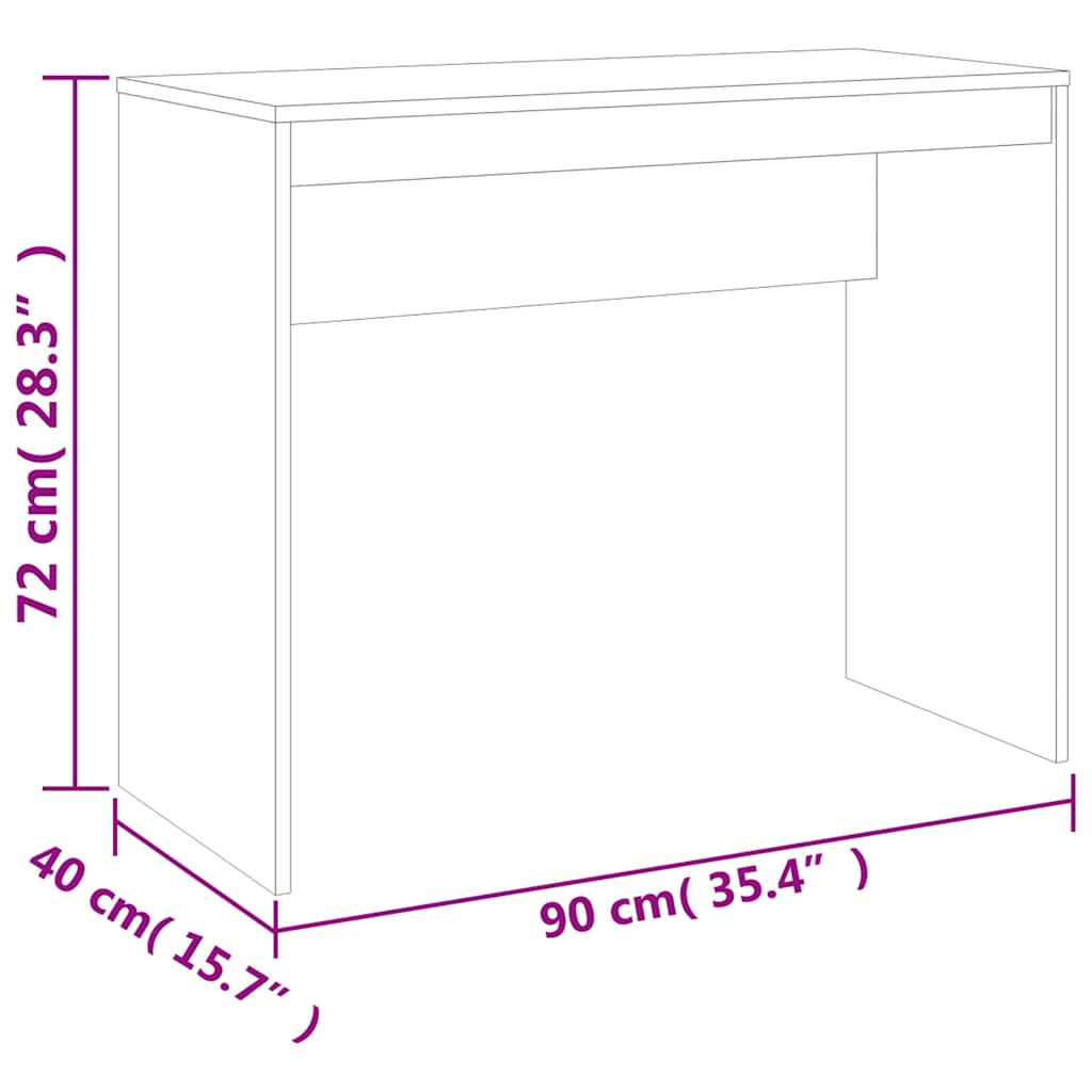800381 vidaXL Desk Sonoma Oak 90x40x72 cm Engineered Wood