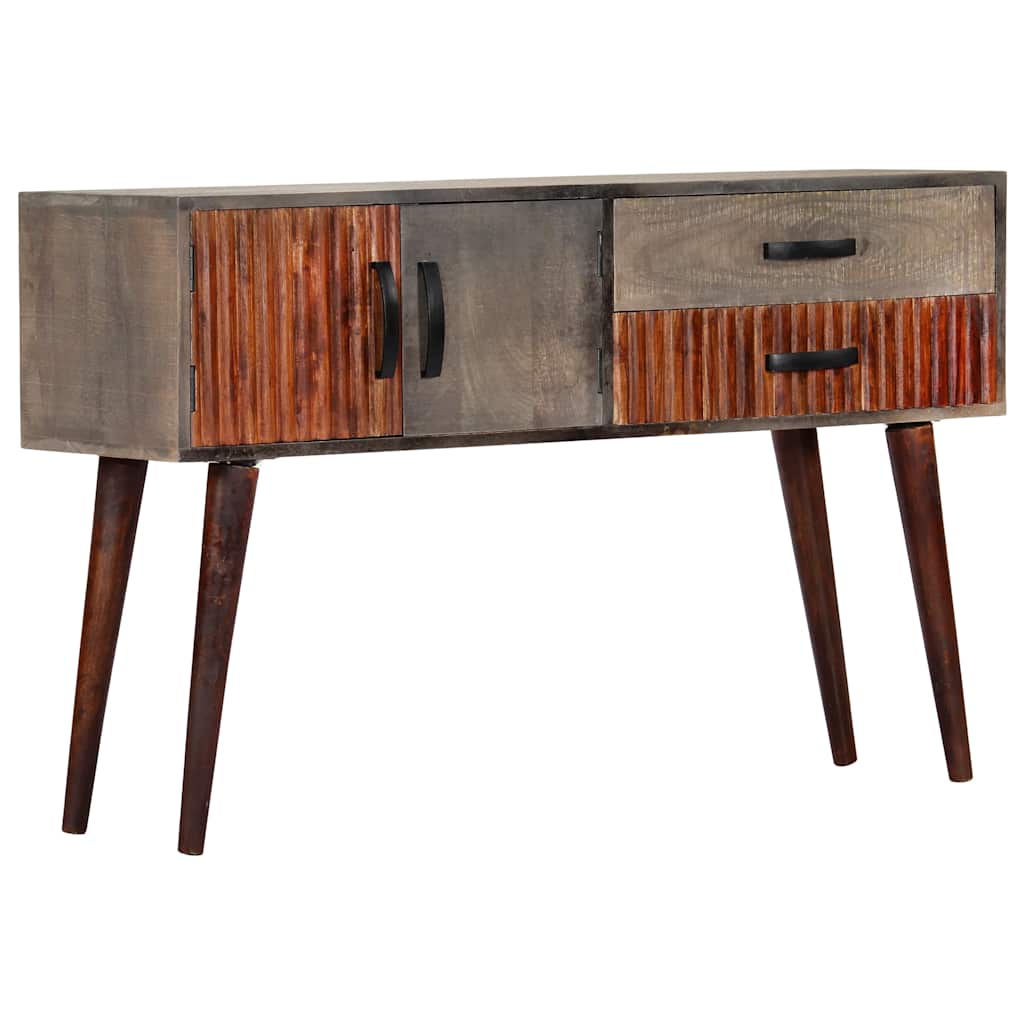 282742 vidaXL Console Table Grey 120x35x75 cm Solid Rough Mango Wood
