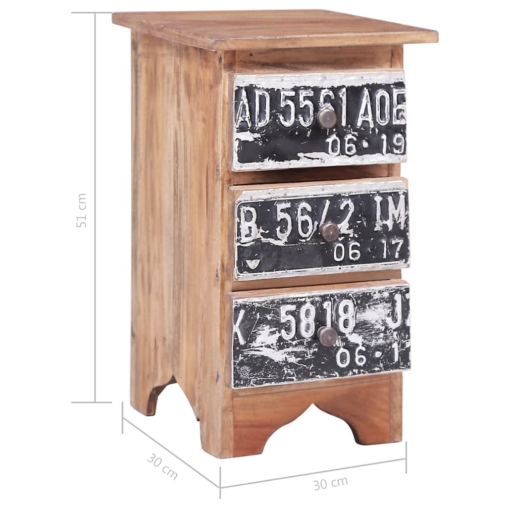 283921 vidaXL Bedside Cabinet 30x30x51 cm Solid Mahogany Wood
