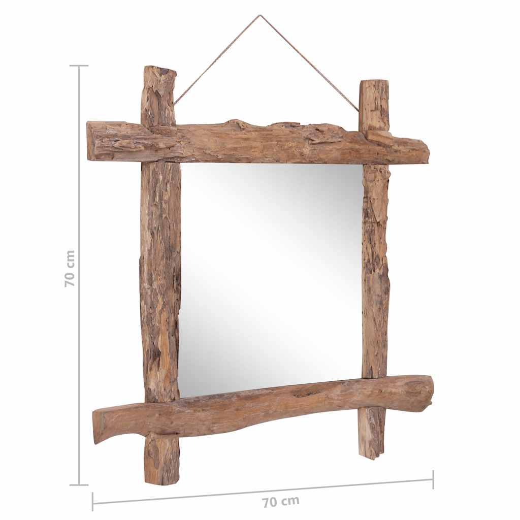 283934 vidaXL Log Mirror Natural 70x70 cm Recycled Teak Wood