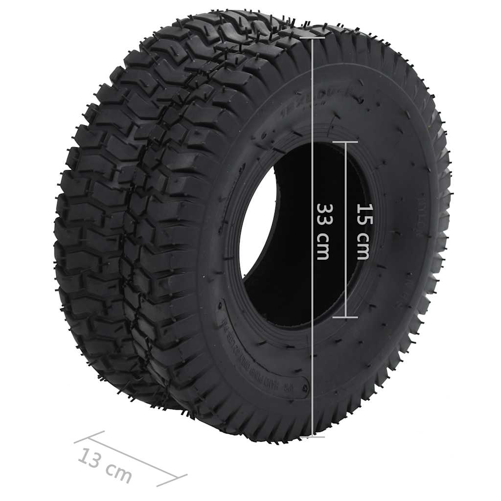 145269 vidaXL Wheelbarrow Tyres 2 pcs 15x6.00-6 4PR Rubber