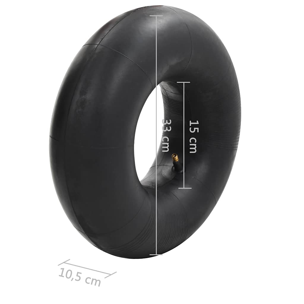 145274 vidaXL 4 Piece Wheelbarrow Tire and Inner Tube Set 15x6.00-6 4PR Rubber