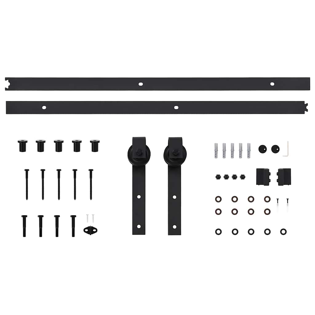 Sliding Door "SKIEN" Hardware Kit 183 cm Steel Black