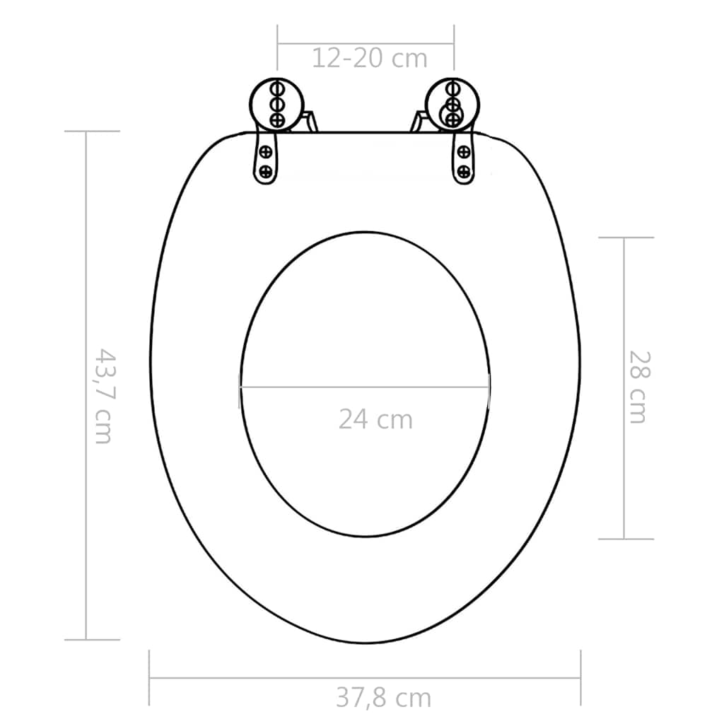 WC Toilet Seats 2 pcs with Lids MDF Bamboo Design