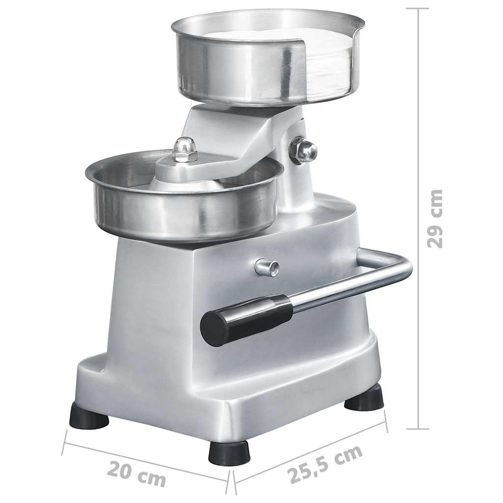 50995 vidaXL Hamburger Press Machine with 500 Patty Papers Aluminium 10 cm