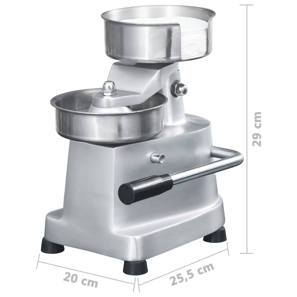 50996 vidaXL Hamburger Press Machine with 500 Patty Papers Aluminium 13 cm