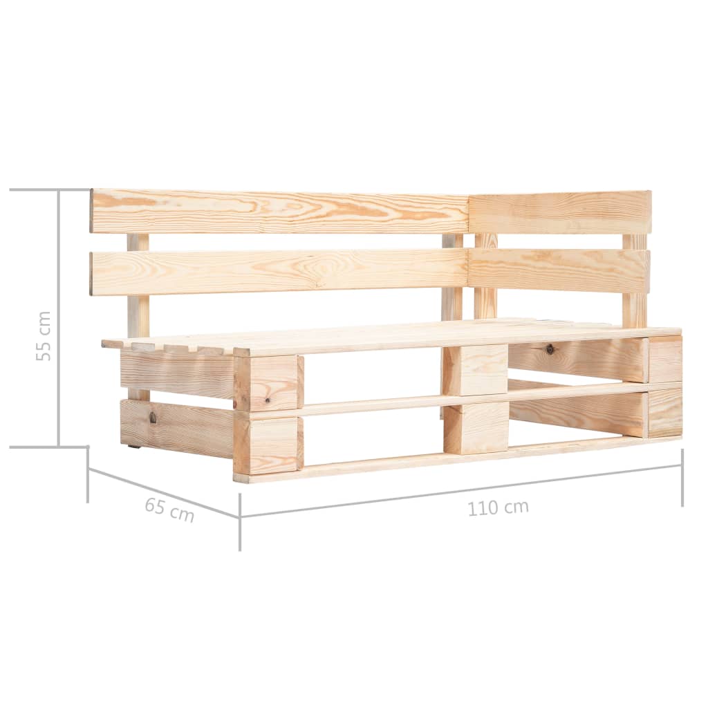 Pallet Bench | Natural wood colour | Treated pinewood | Medium