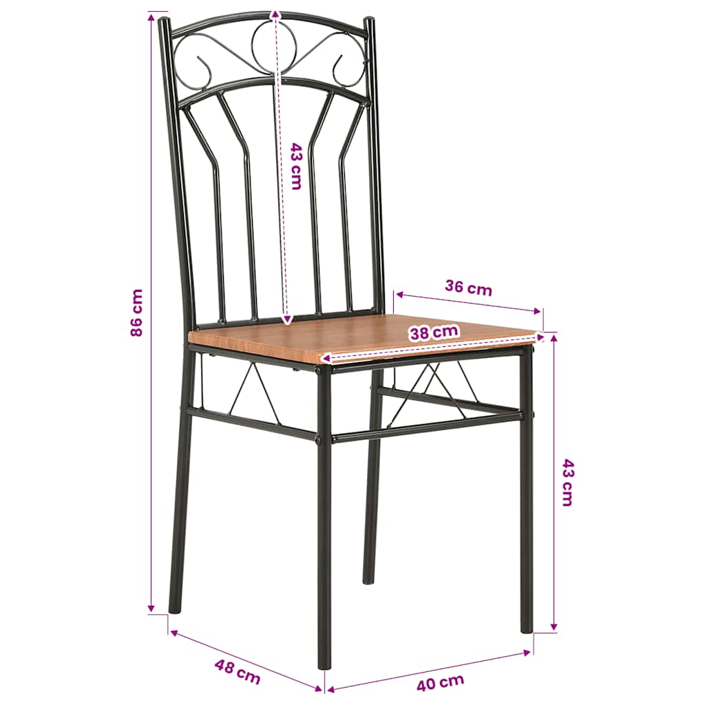 Dining Chairs 4 pcs Brown MDF