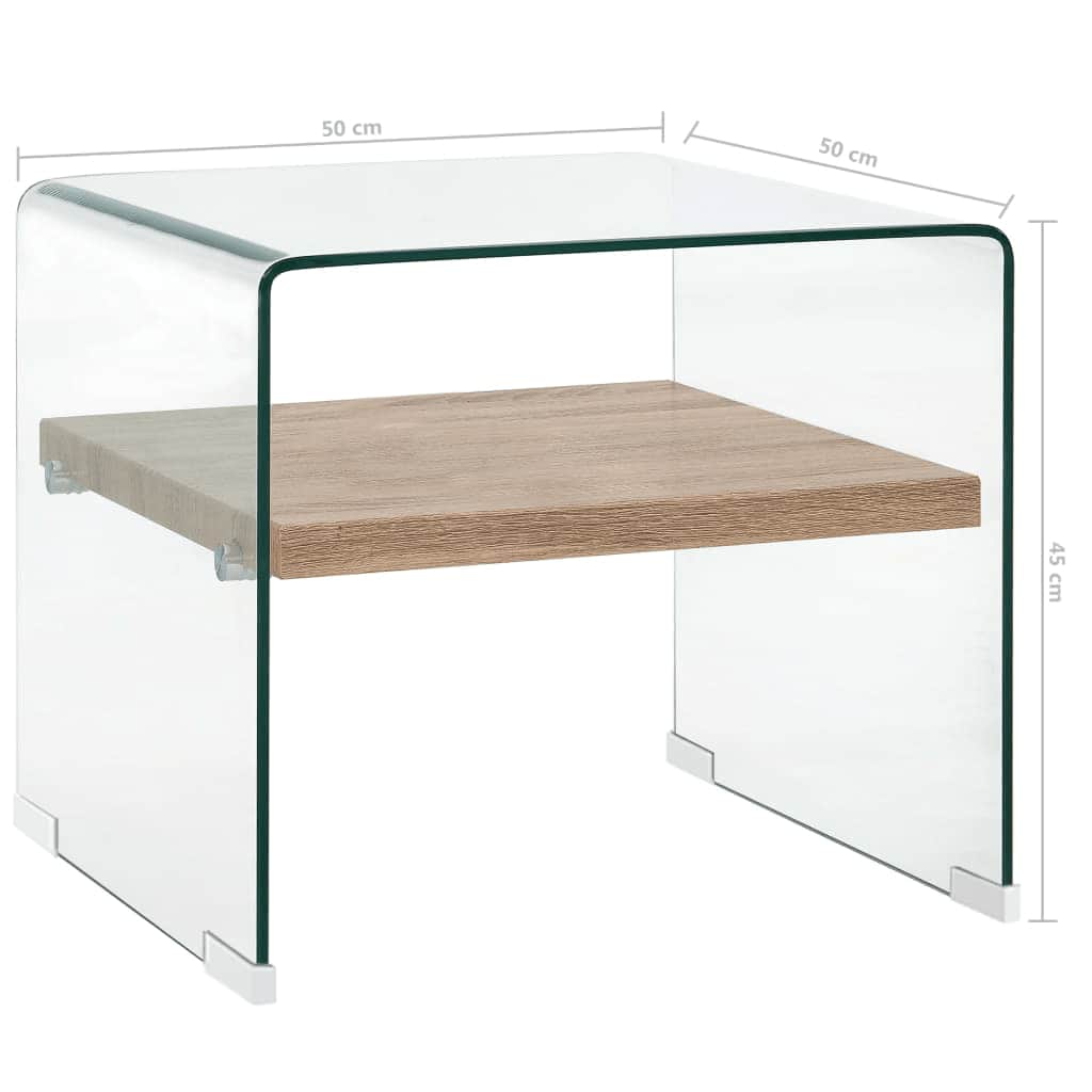 284742 vidaXL Coffee Table Clear 50x50x45 cm Tempered Glass