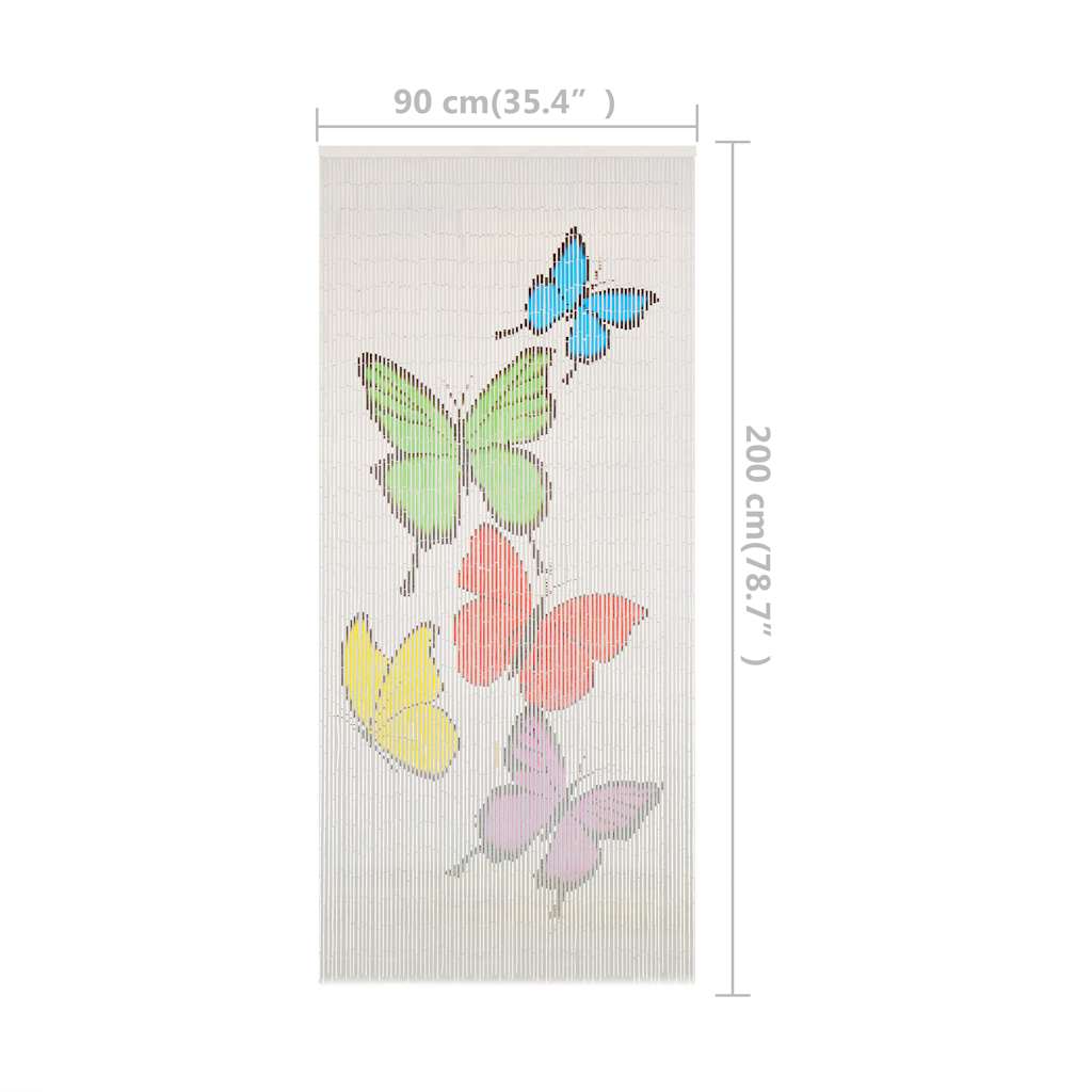 45738 vidaXL Insect Door Curtain Bamboo 90x200 cm