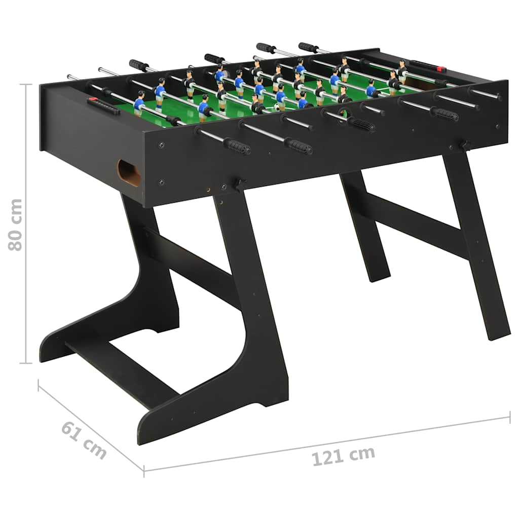 vidaXL Folding Football Table 121x61x80 cm Black
