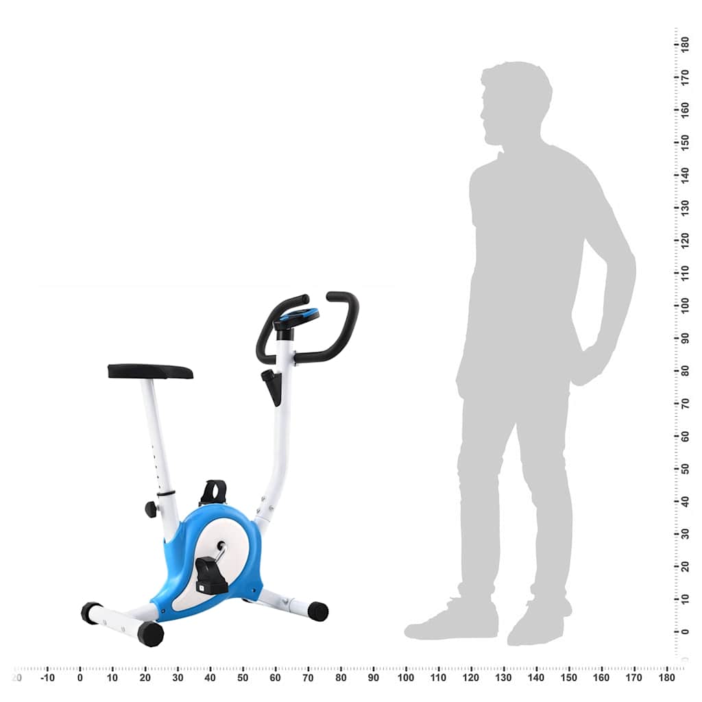 92010 vidaXL Exercise Bike with Belt Resistance Blue