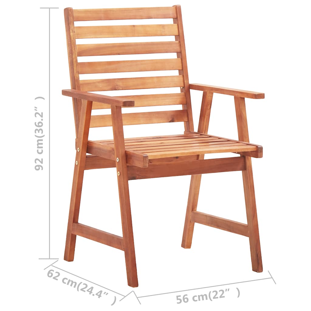 46312 vidaXL Outdoor Dining Chairs 2 pcs Solid Acacia Wood