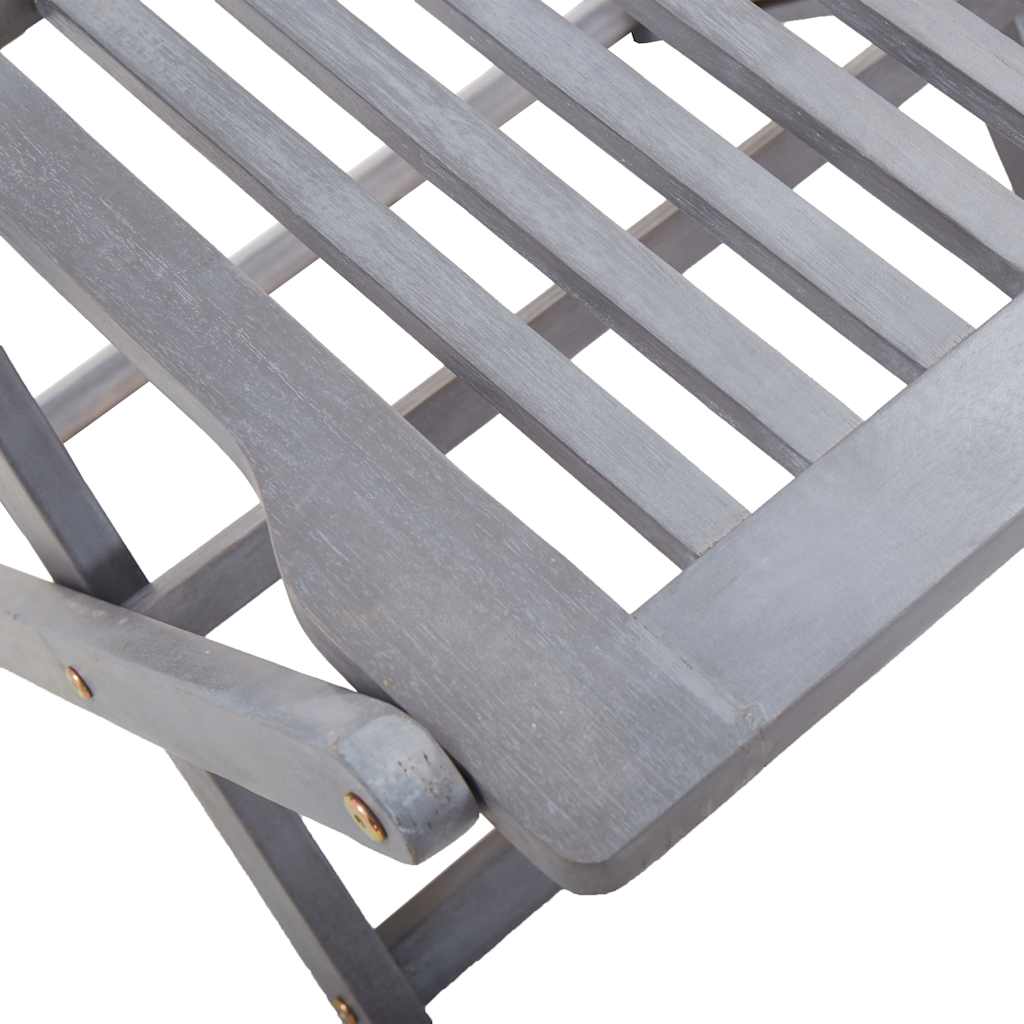 Outdoor Chair | Set of 2 | Grey | Solid Acacia wood | Medium | Foldable