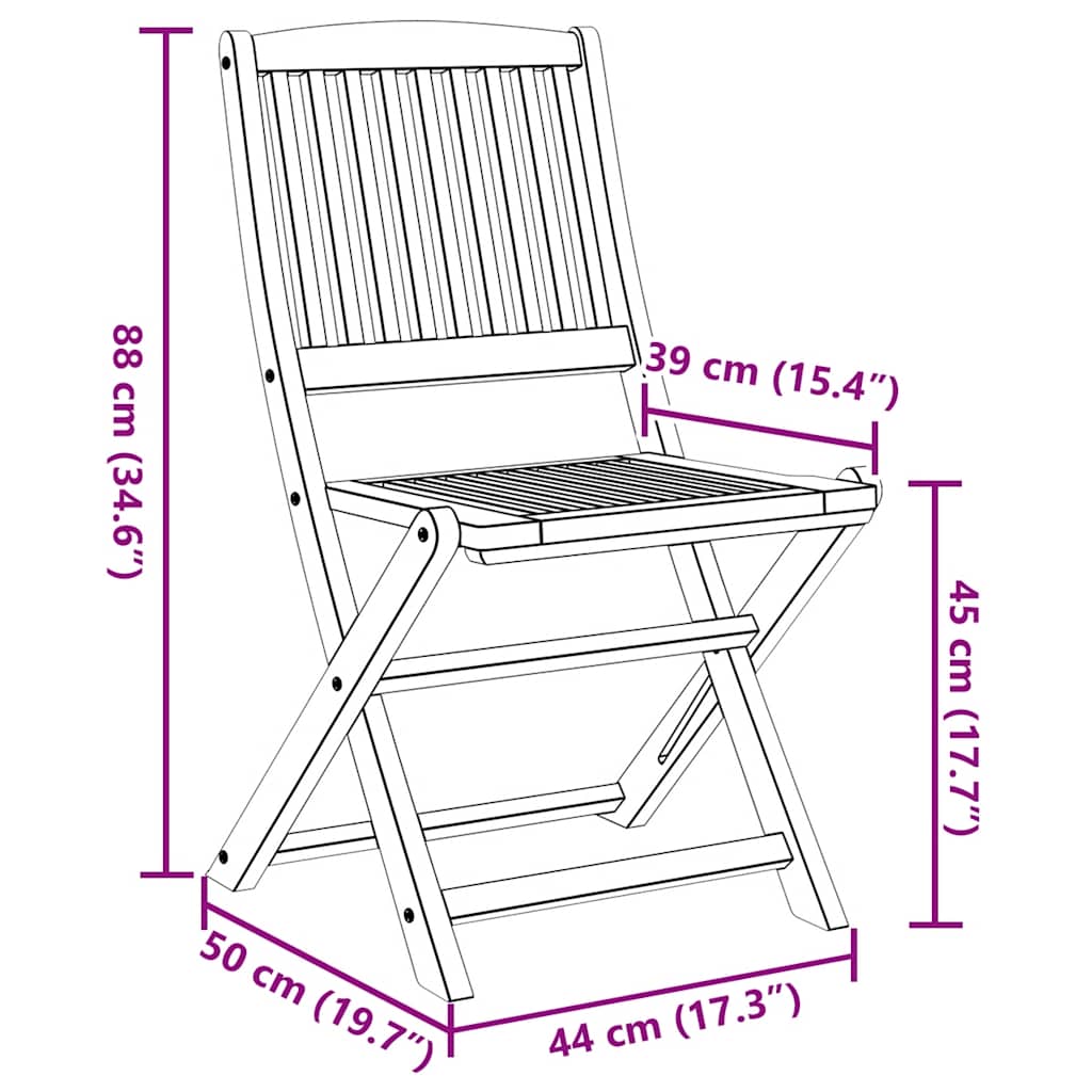 Folding Chairs 4 pcs Solid Acacia Wood