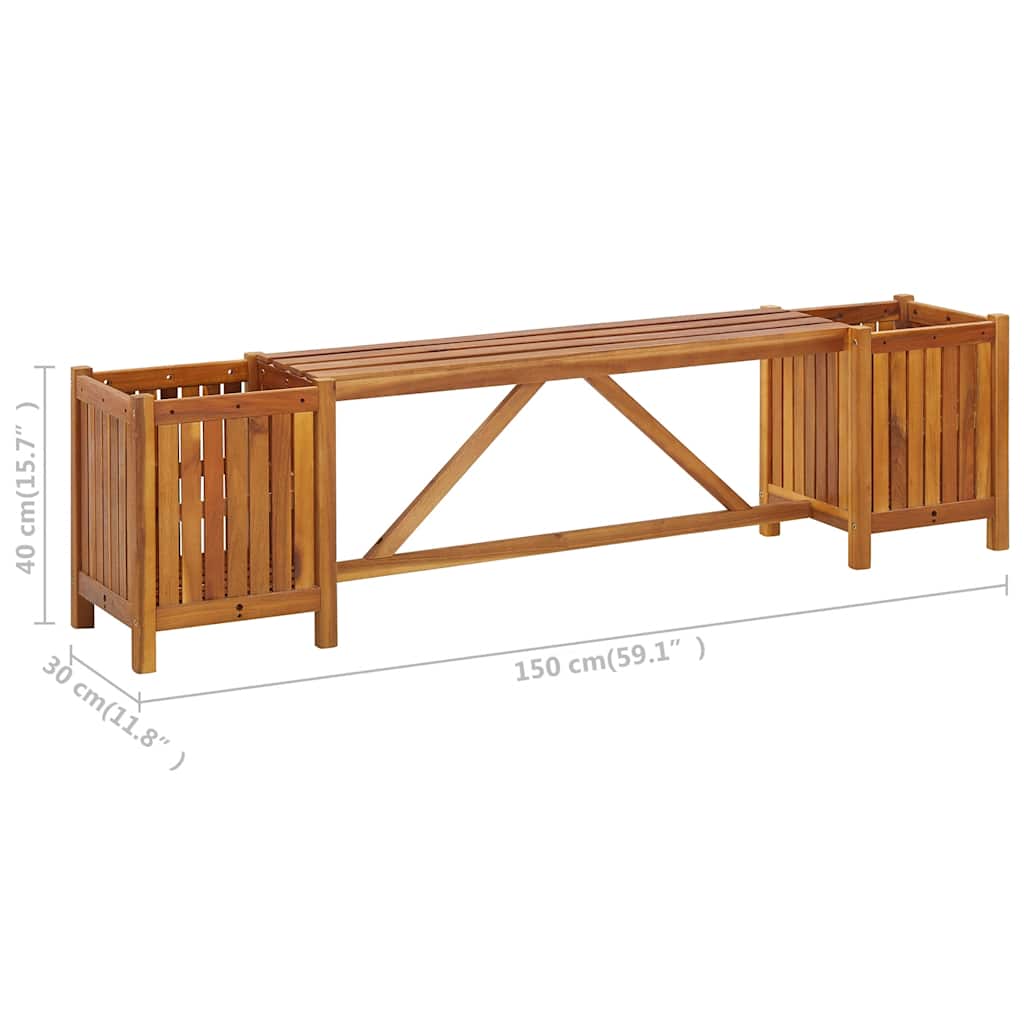 Garden Bench | Light Brown | Solid Acacia Wood | 150 cm x 30 cm x 40 cm