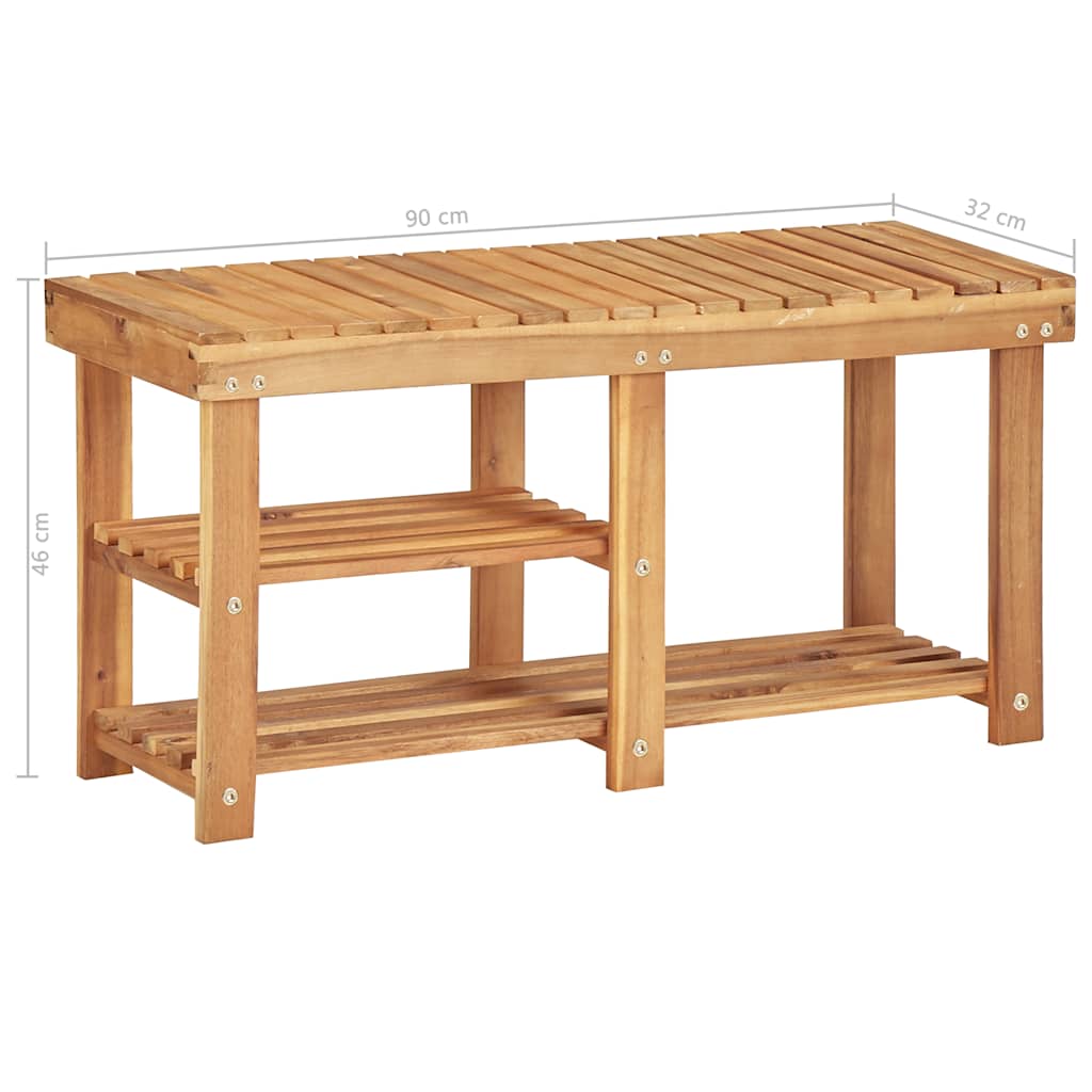 45932 vidaXL Shoe Rack 90x32x46 cm Solid Acacia Wood