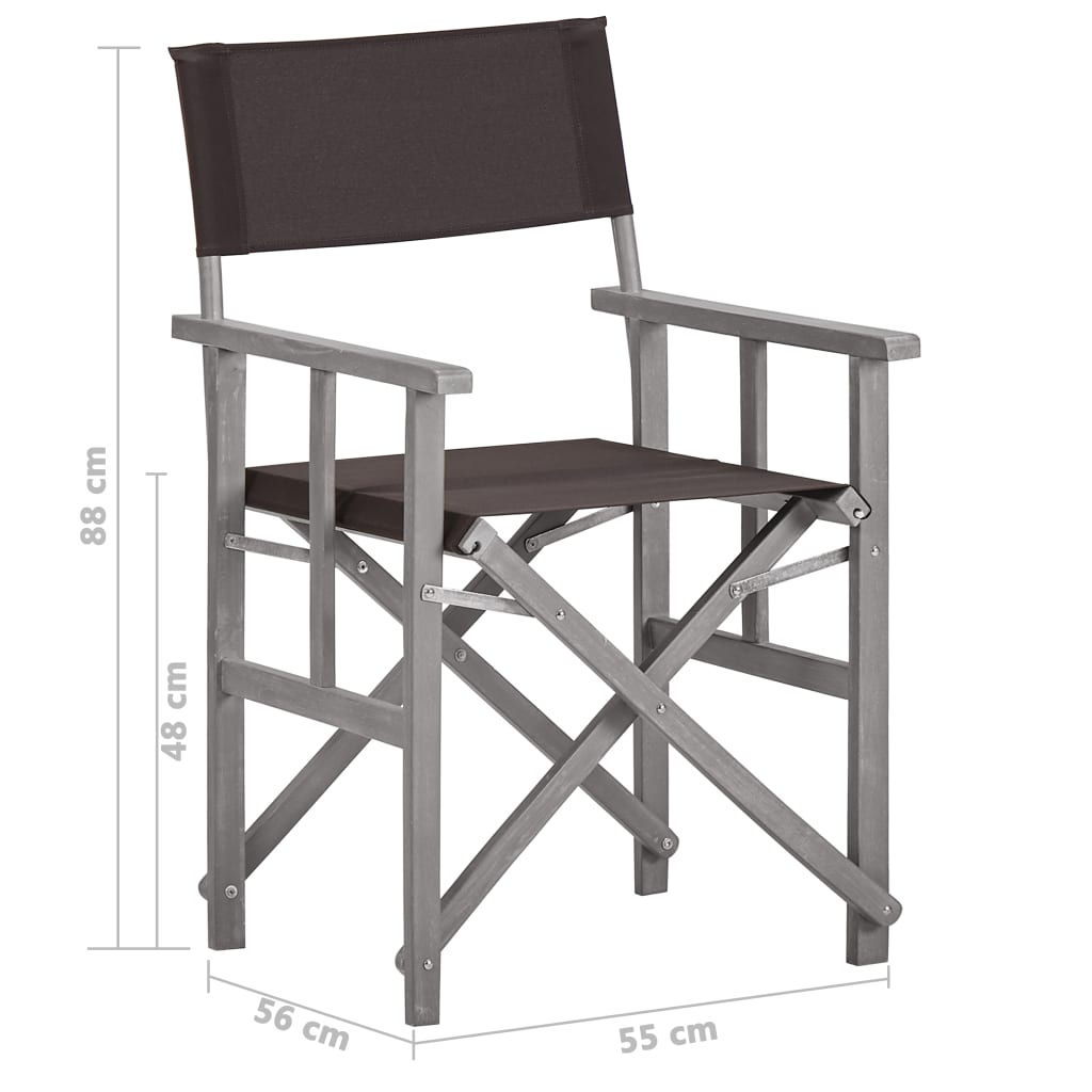 45950 vidaXL Director's Chairs 2 pcs Solid Acacia Wood