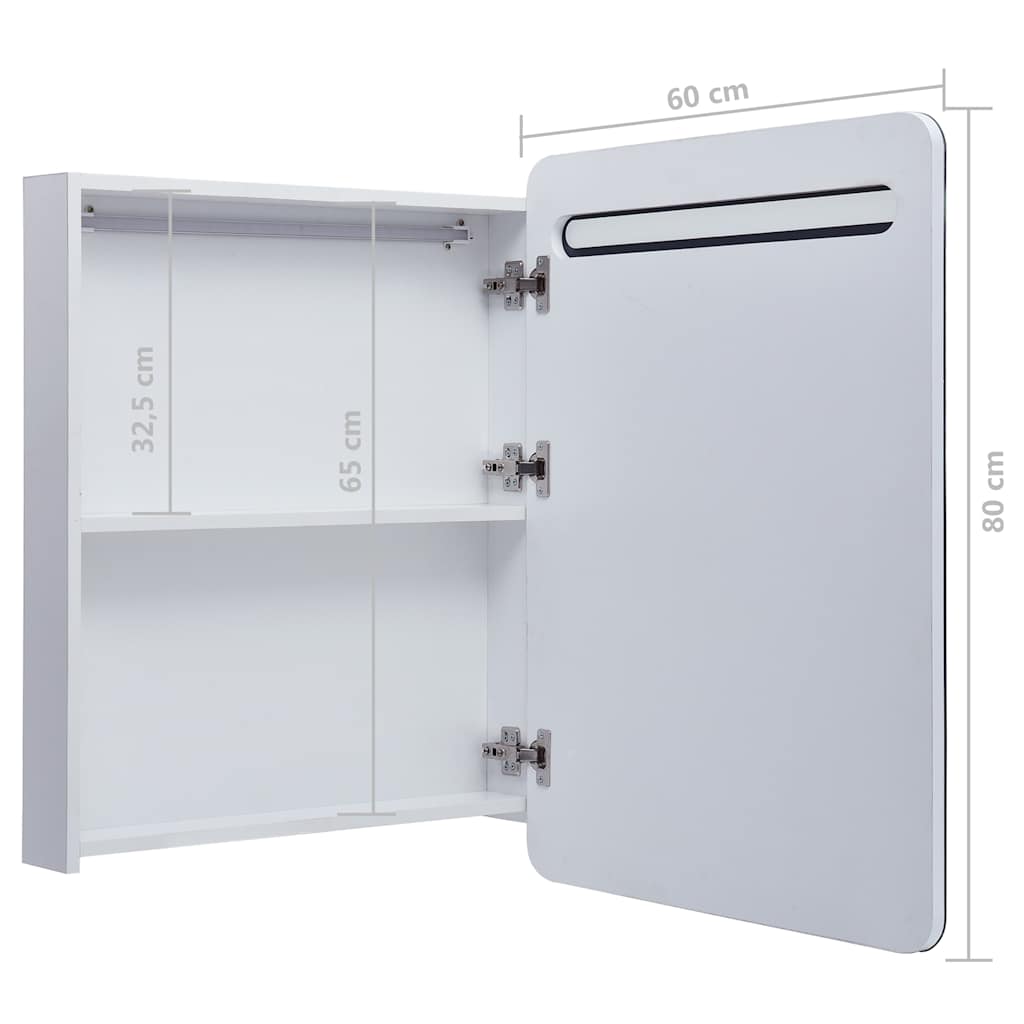 285118 vidaXL LED Bathroom Mirror Cabinet 60x11x80 cm