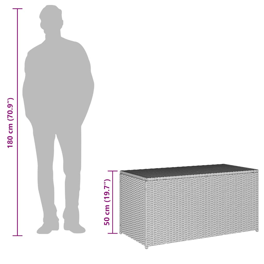 Garden Storage Box Poly Rattan 100x50x50 cm Grey