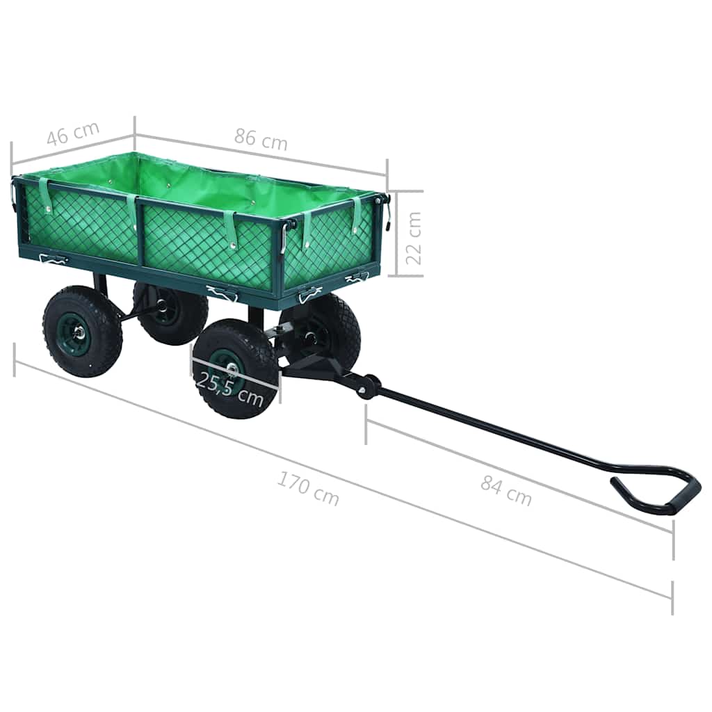 145509 vidaXL Garden Hand Trolley Green 250 kg