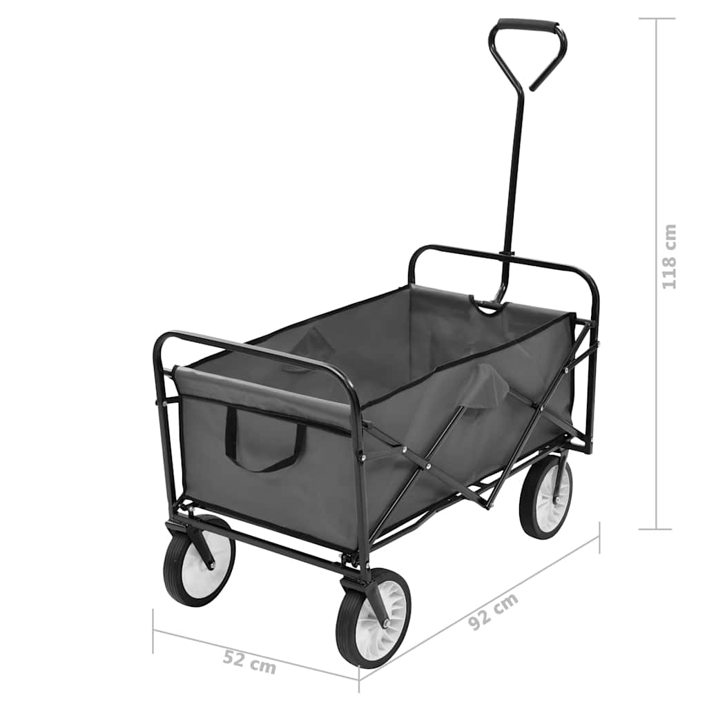 145511 vidaXL Folding Hand Trolley Steel Grey