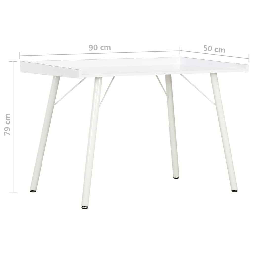 20269 vidaXL Desk White 90x50x79 cm