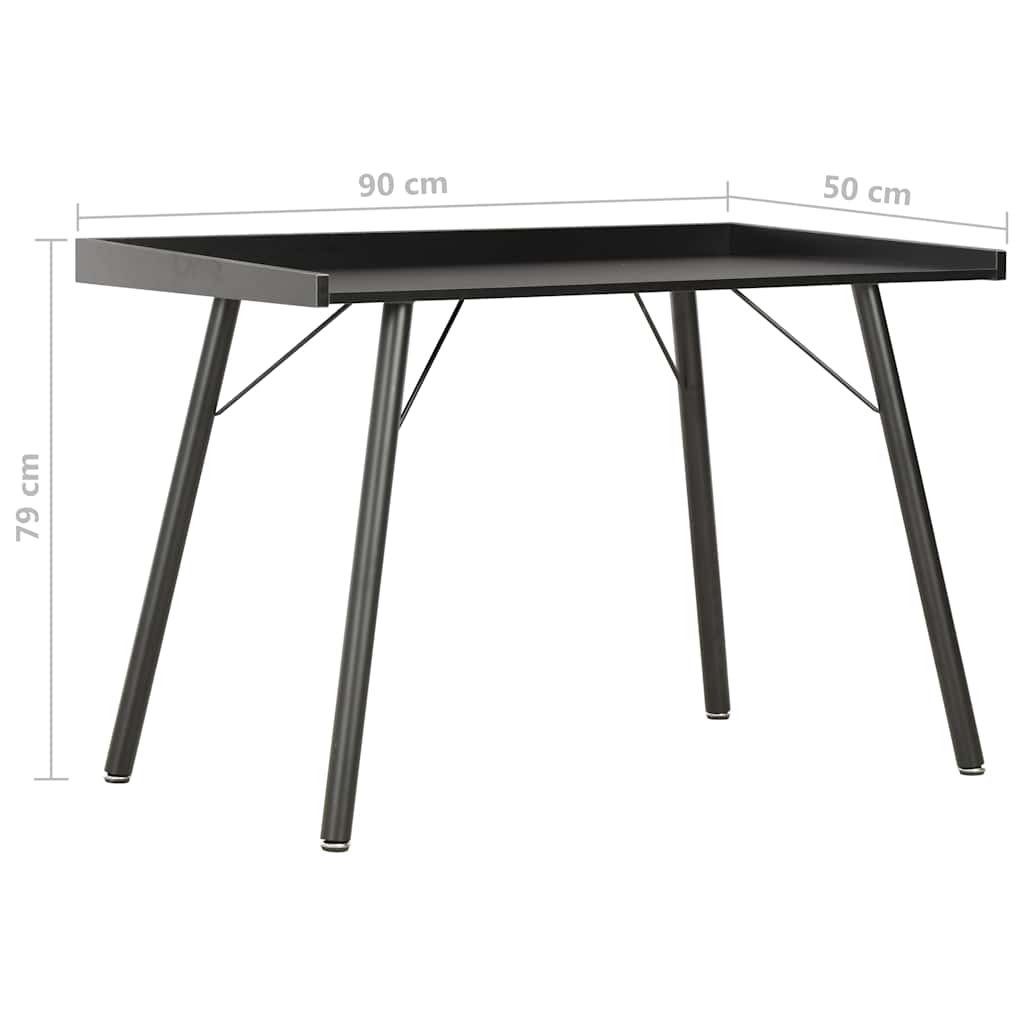 20270 vidaXL Desk Black 90x50x79 cm