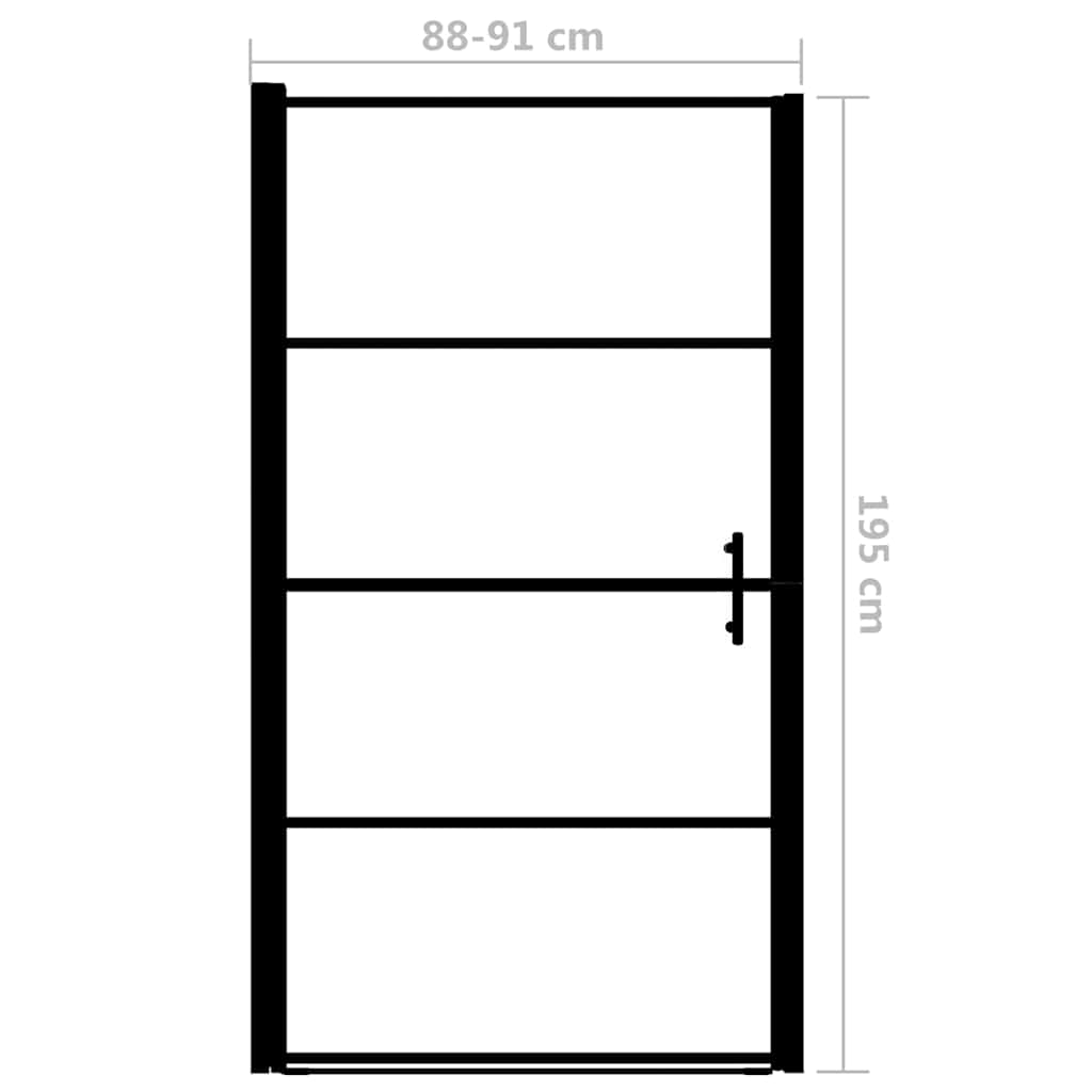 145672 vidaXL Shower Door Tempered Glass 91x195 cm Black