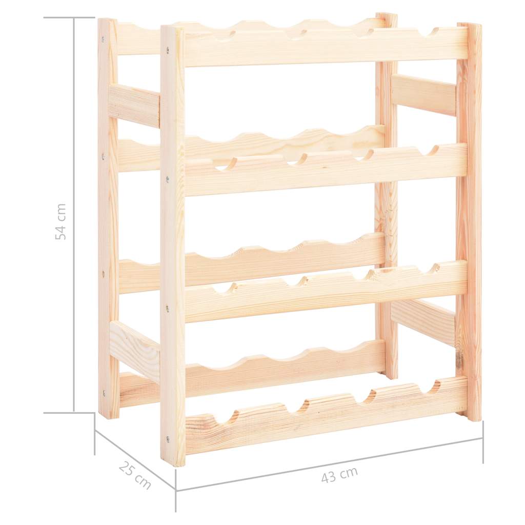 286192 vidaXL Wine Rack for 16 Bottles Pinewood