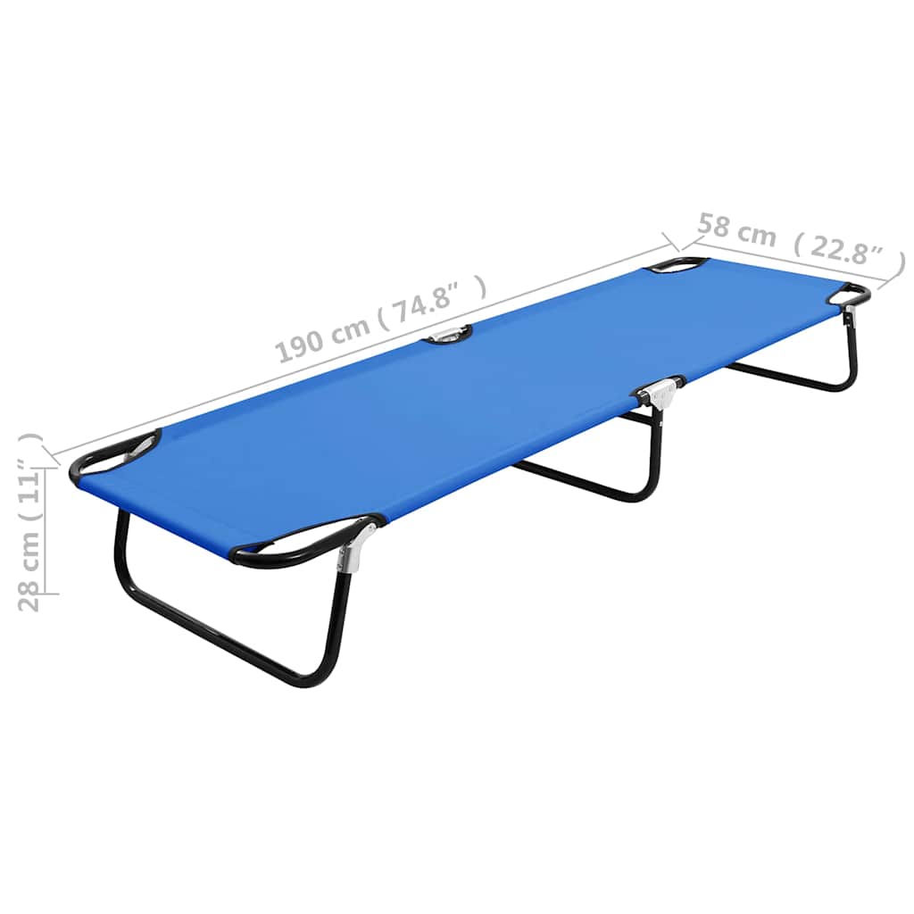 47754 vidaXL Folding Sun Lounger Blue Steel