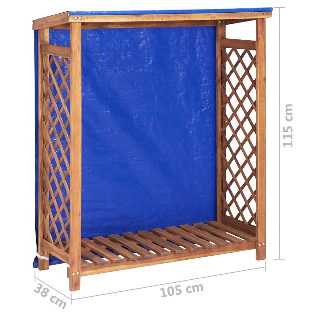 46566 vidaXL Firewood Storage Shed 105x38x115 cm Solid Acacia Wood