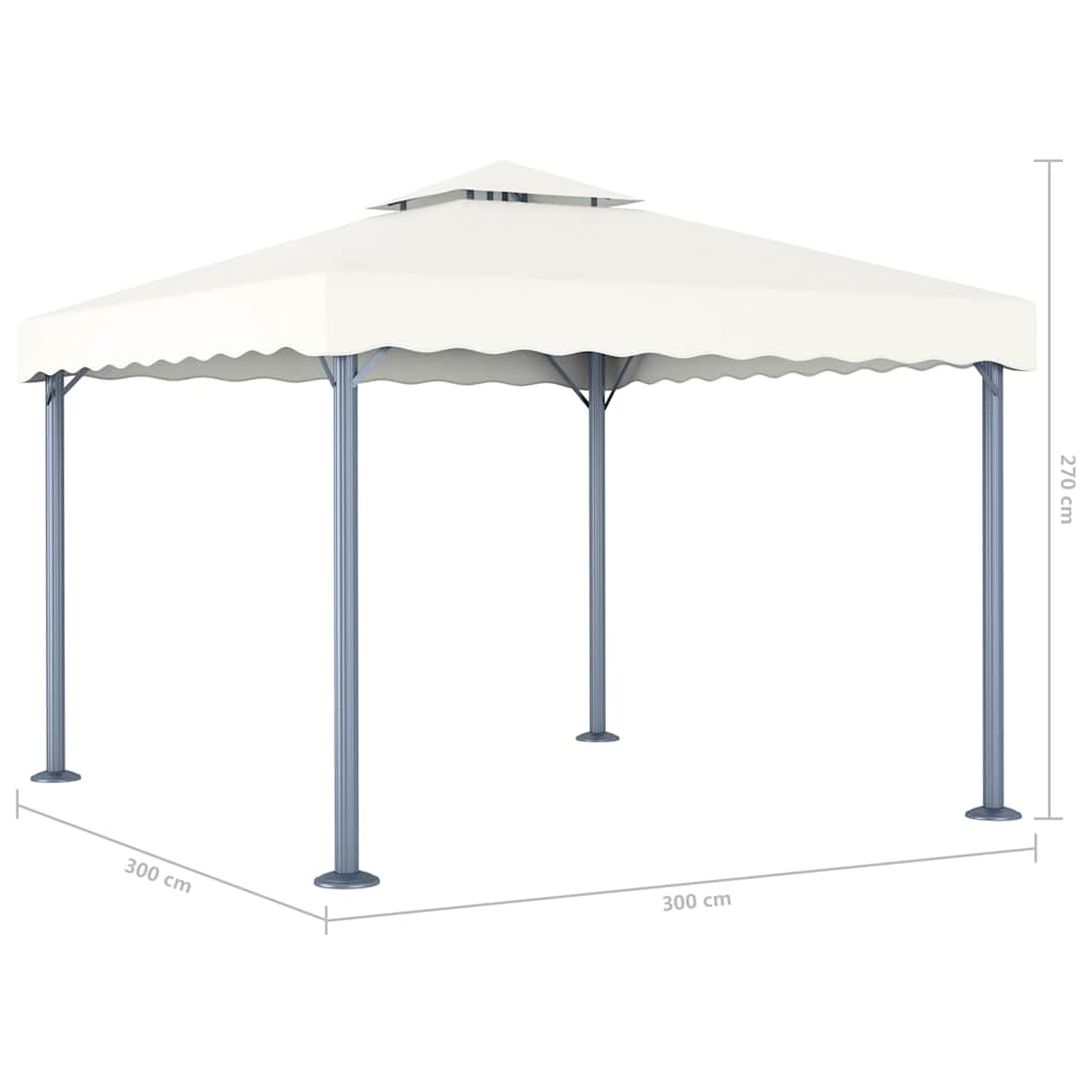48058 vidaXL Gazebo 300x300 cm Cream Aluminium