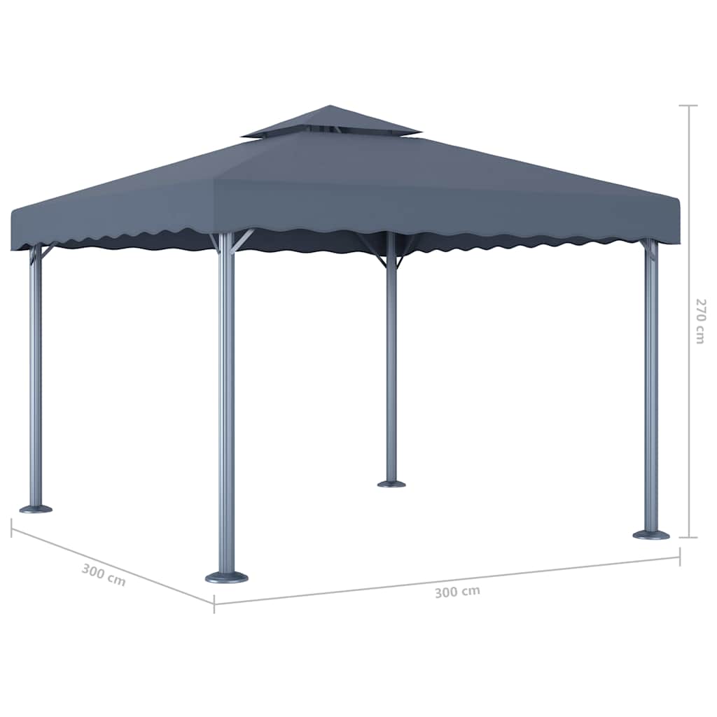 48059 vidaXL Gazebo 300x300 cm Anthracite Aluminium