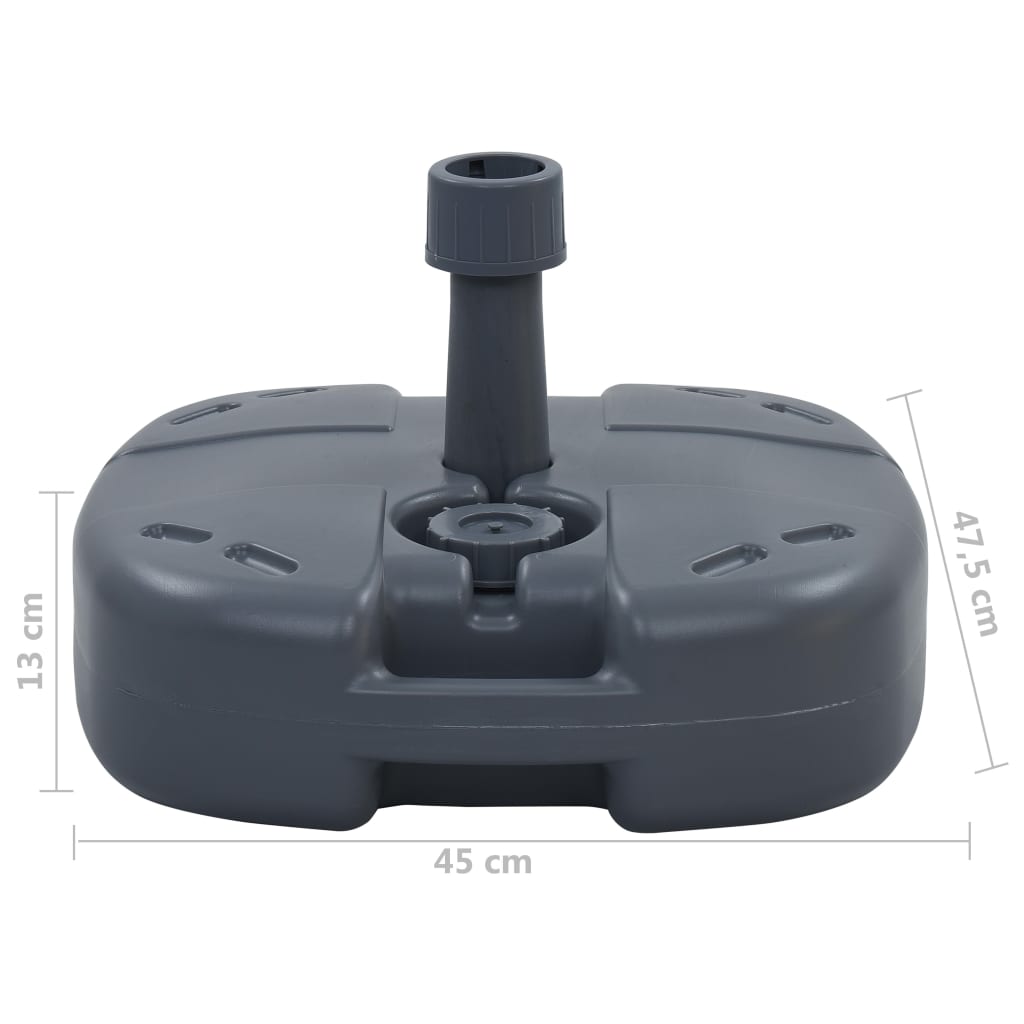 47684 vidaXL Portable Umbrella Base Grey Sand / Water Filled