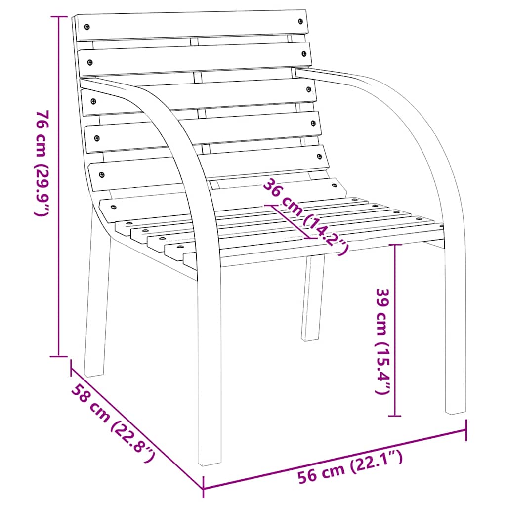 Garden Chairs 2 pcs Wood