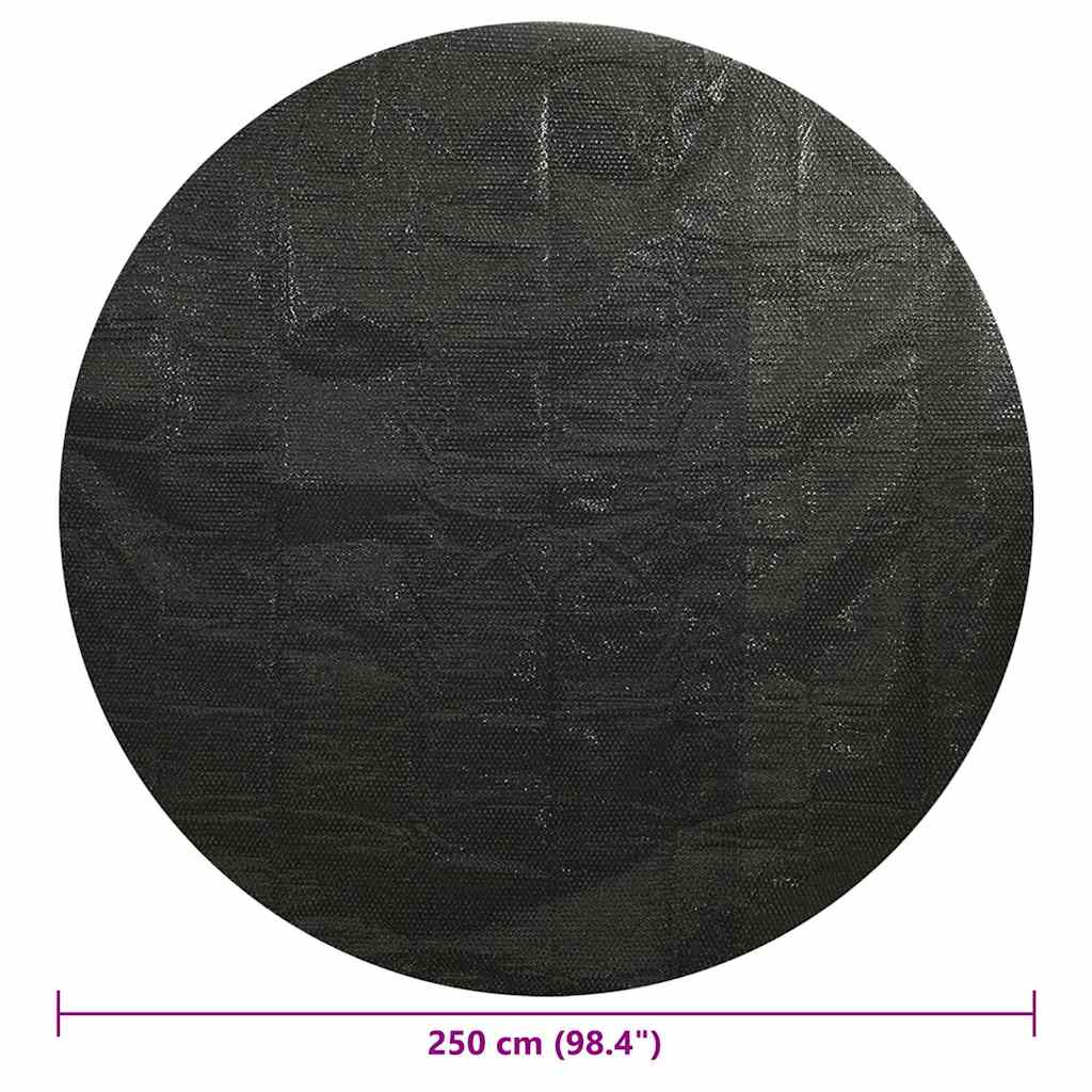 Solar Pool Cover 250 x 250 cm 0.1 mm Round 0.1 mm PE Black