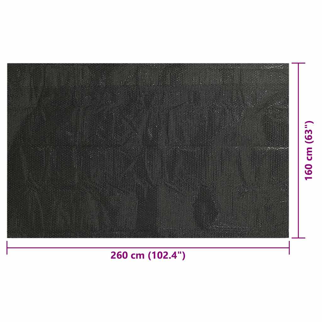 92162 vidaXL Pool Cover Black 260x160 cm PE