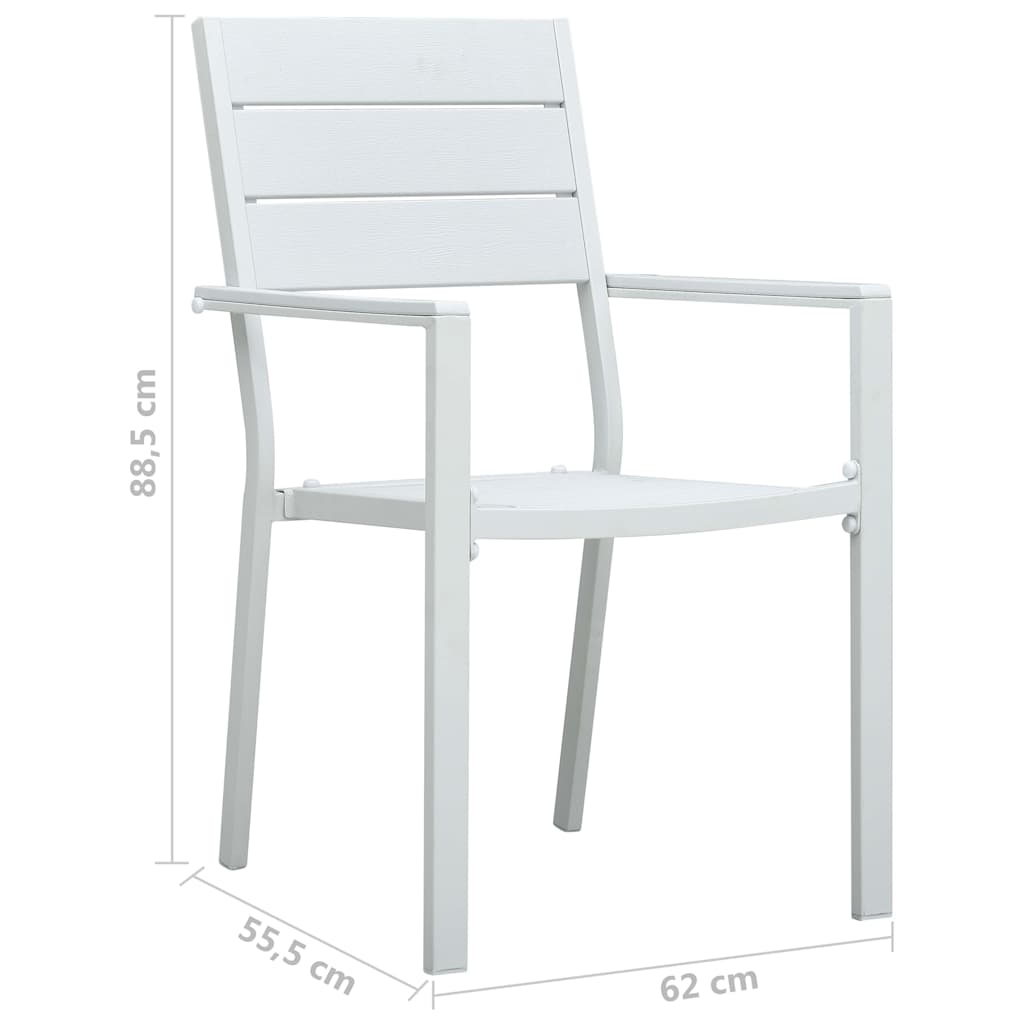 Garden Chair | Set of 4 | White | HDPE and steel | Standard | Durable