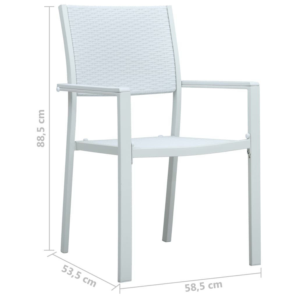 Garden Chair | Set of 4 | White | Plastic | Standard | Light Weight