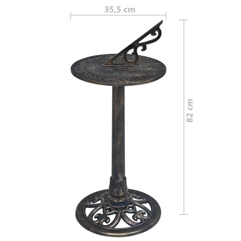 48225 vidaXL Sundial Bronze 35,5x82 cm Plastic