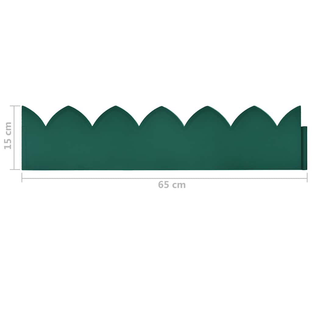48234 vidaXL Lawn Edgings 10 pcs Green 65x15 cm PP