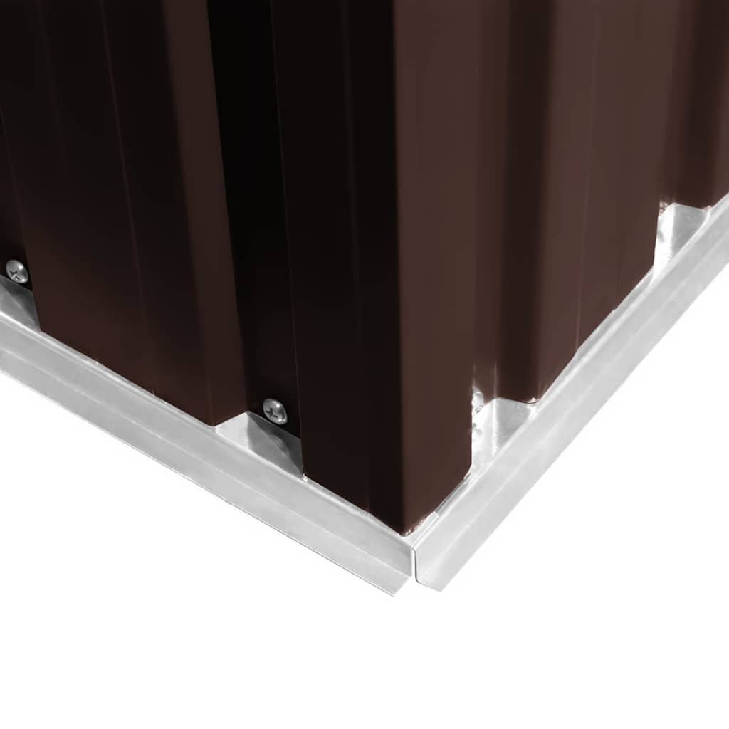 Garden Storage Shed Brown 204x132x186 cm Steel