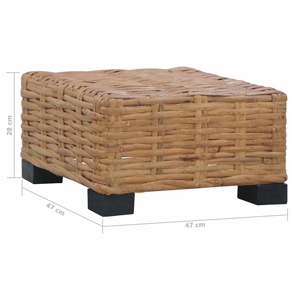 286282 vidaXL Coffee Table 47x47x28 cm Natural Rattan