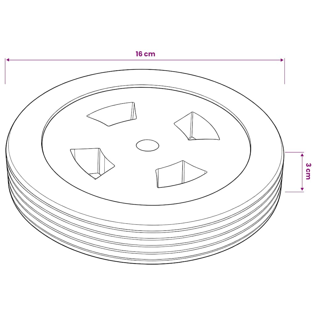 48016 vidaXL Sunlounger Spare Wheels 2 pcs Solid Teak Wood