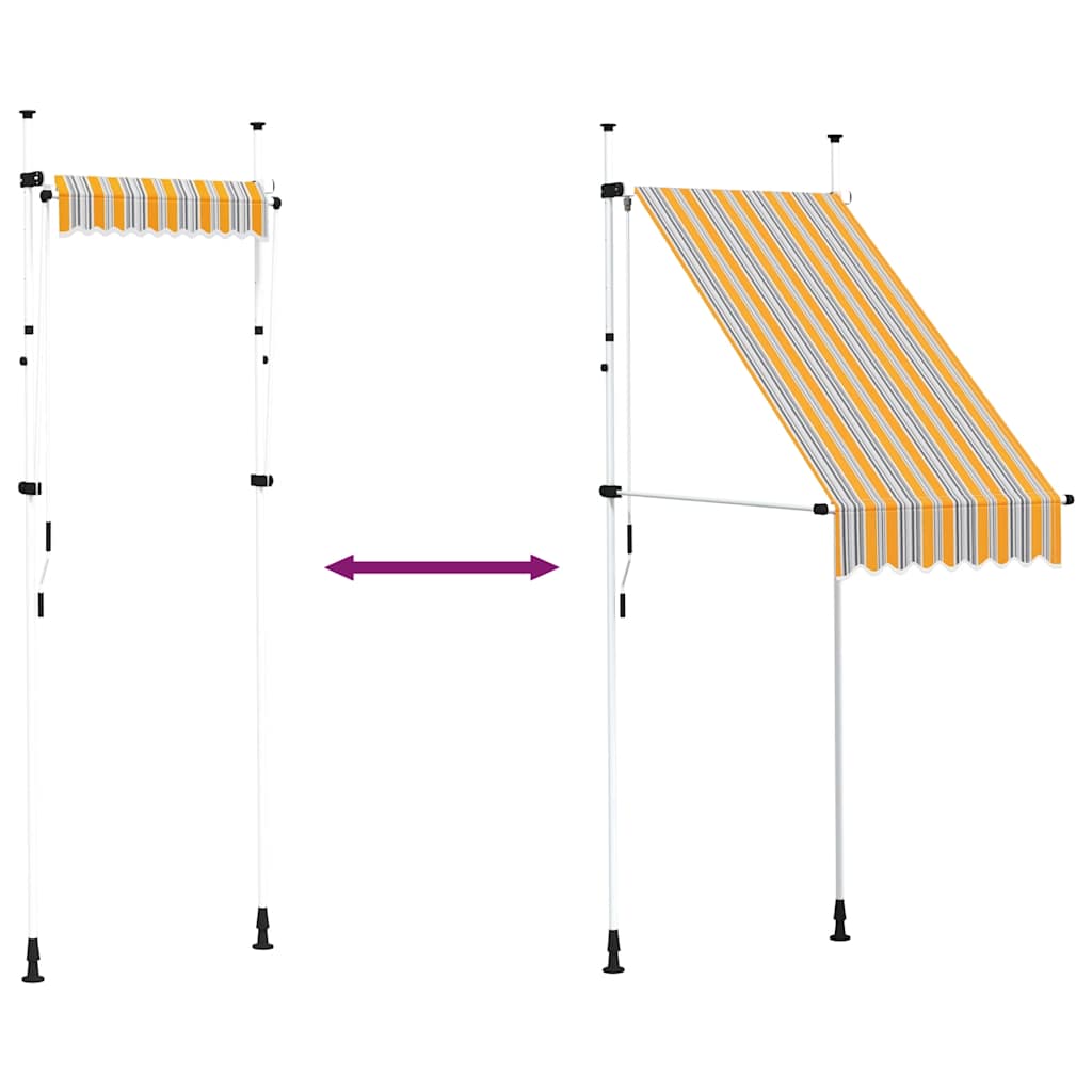 Manual Retractable Awning 100 cm Yellow and Blue Stripes