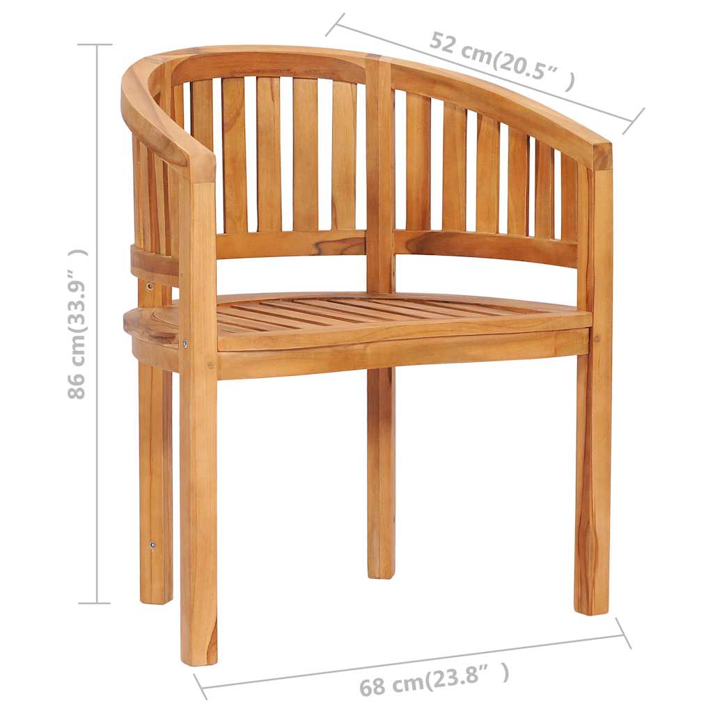 48018 vidaXL Banana Chair Solid Teak Wood