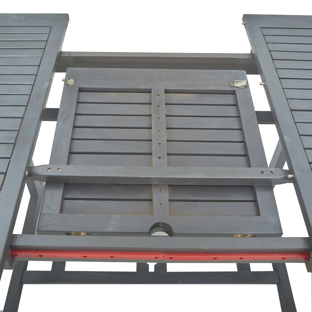 47278 vidaXL 7 Piece Outdoor Dining Set Solid Acacia Wood Grey