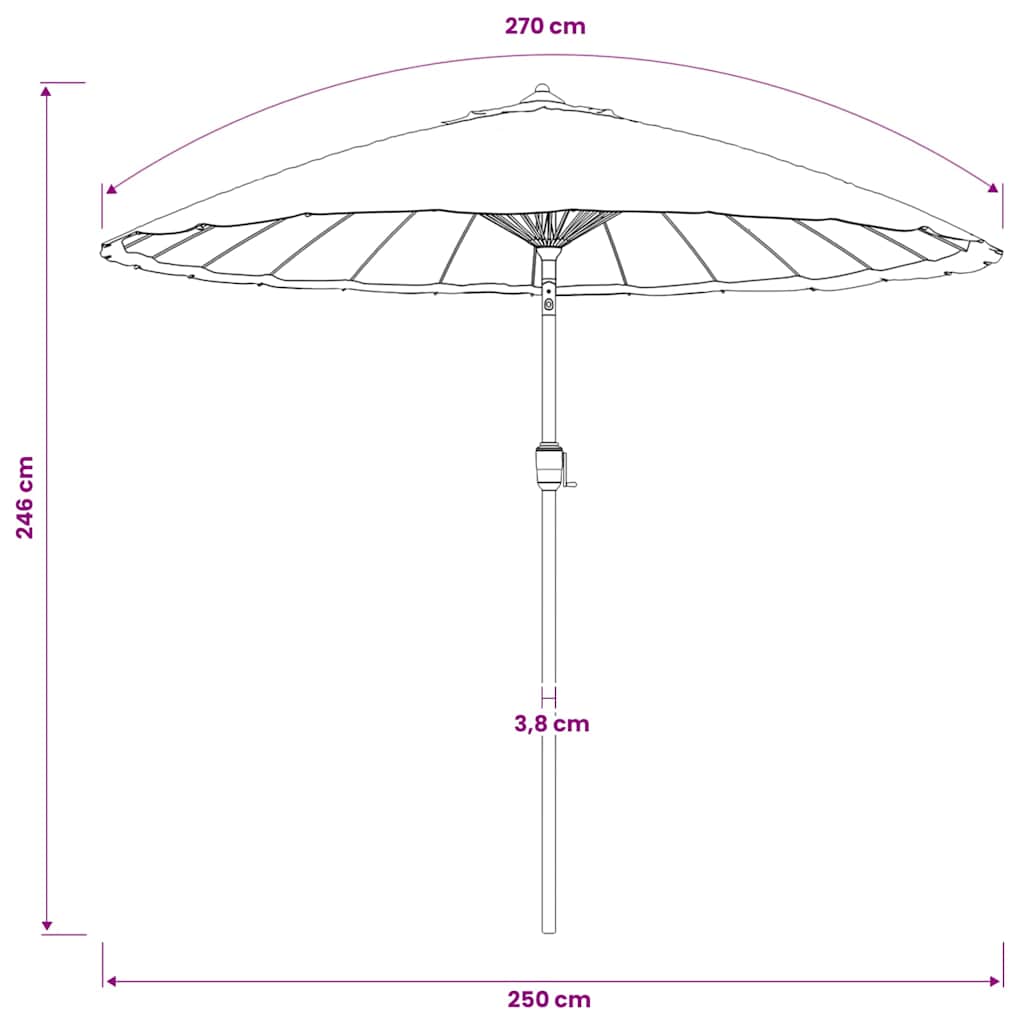 Garden Parasol with Aluminium Pole 250 cm Bordeaux Red